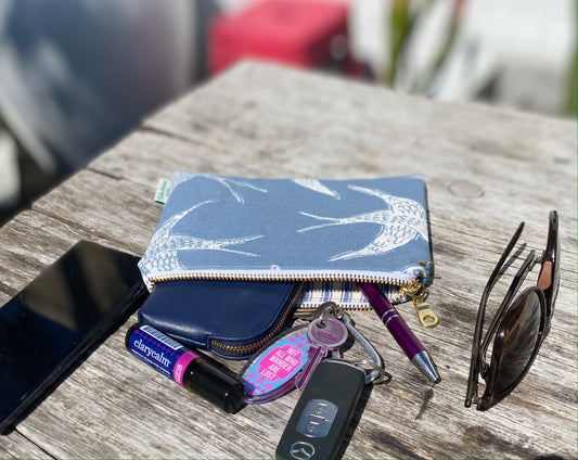 Clutch Bag - Blue birds