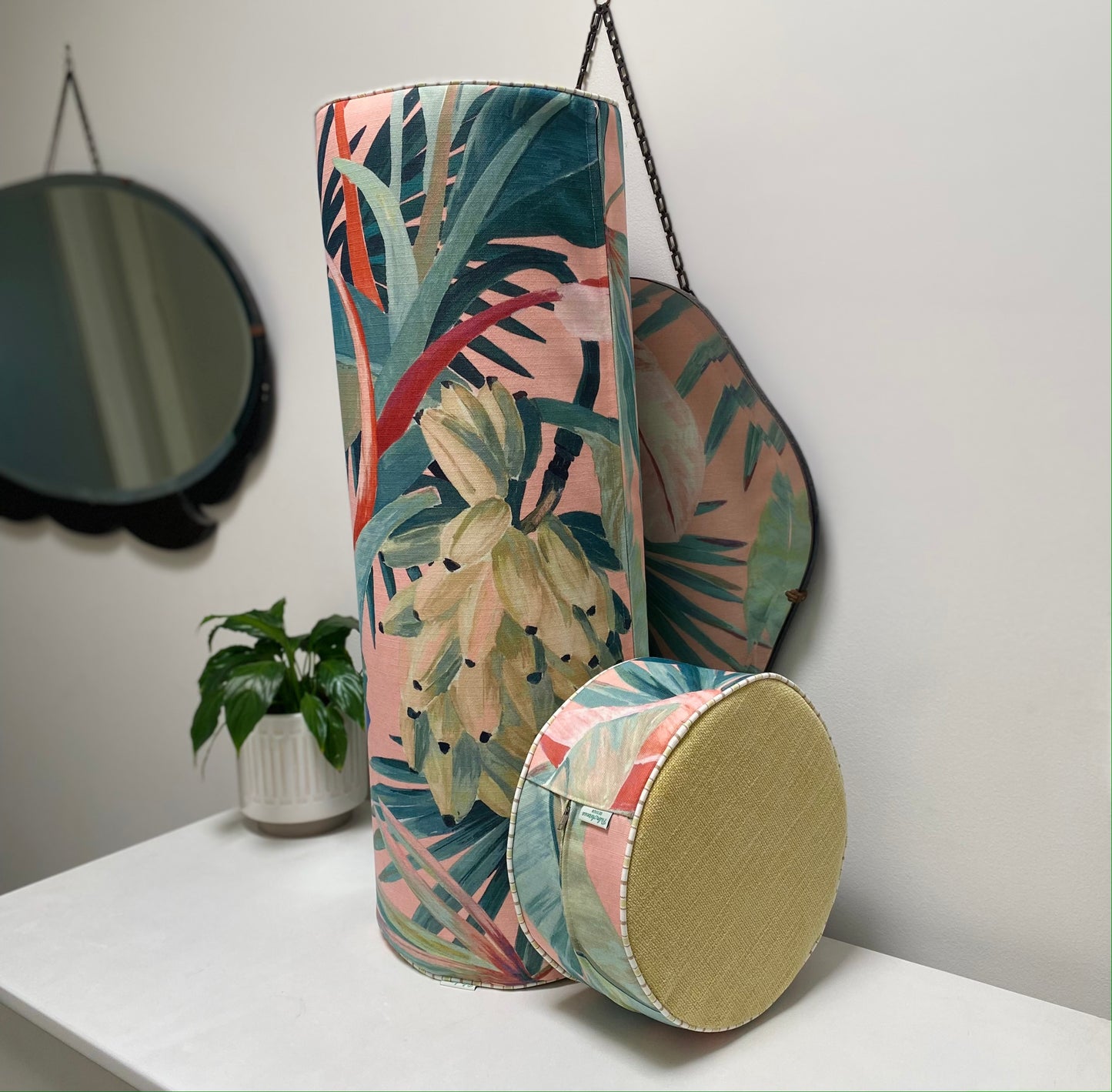 Yoga Bolster - Coral Tropicalia - Pineapple