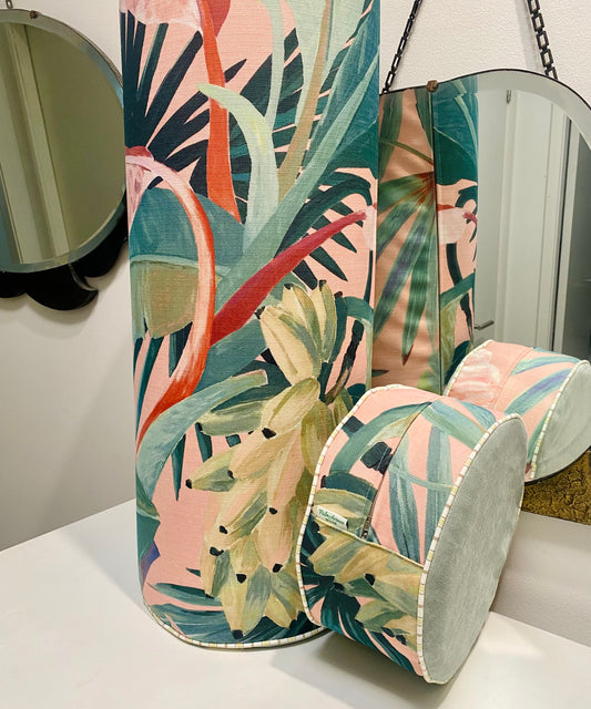 Yoga Bolster - Coral Tropicalia - Mint