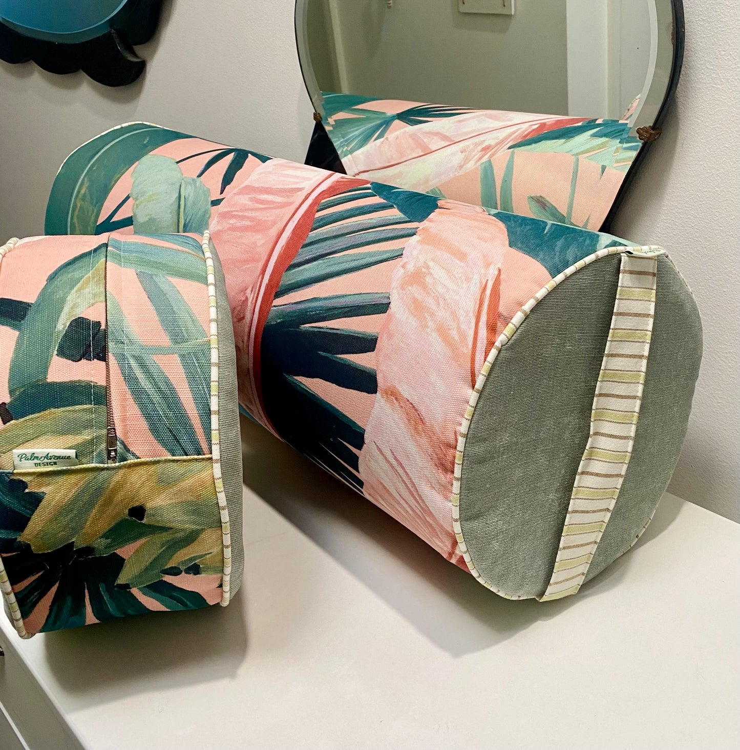 Yoga Bolster - Coral Tropicalia - Mint