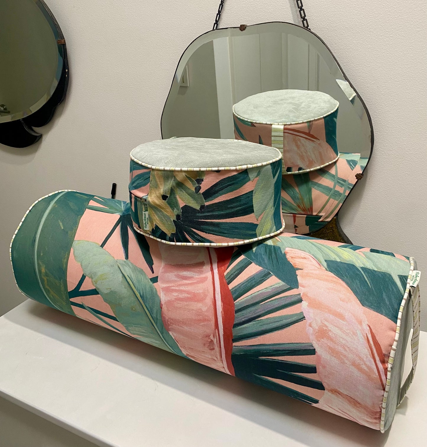 Yoga Bolster - Coral Tropicalia - Mint